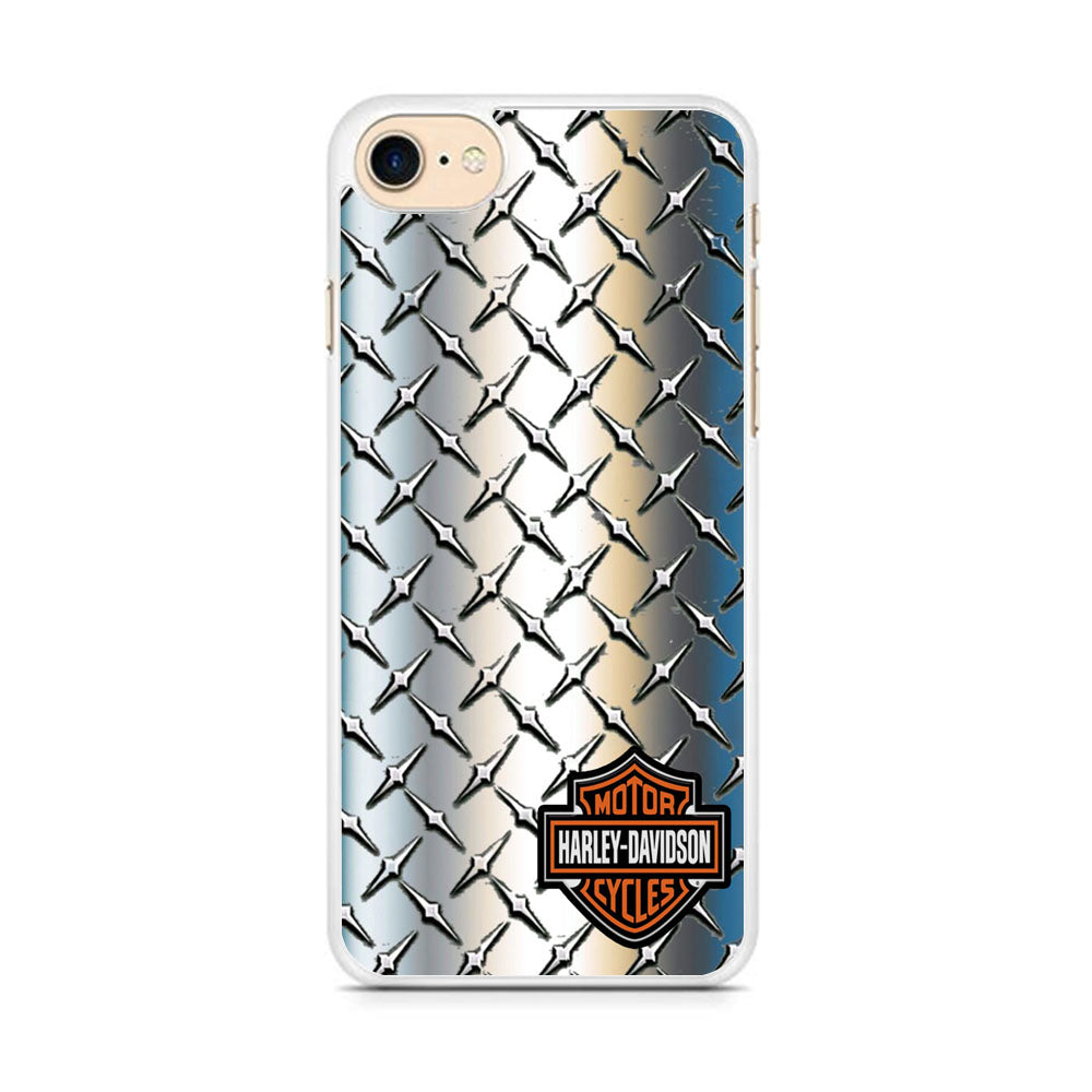 Harley Davidson Silver Steel Plate Motif iPhone 8 Case