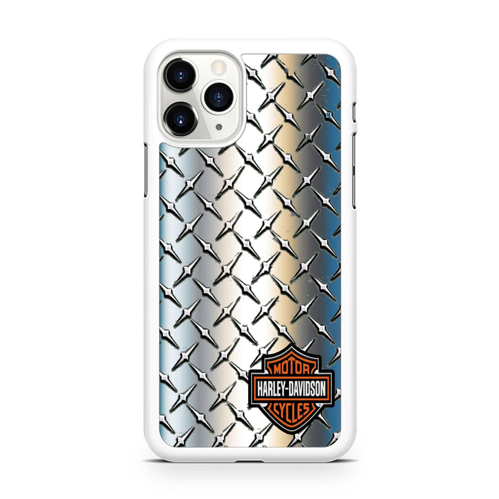 Harley Davidson Silver Steel Plate Motif iPhone 11 Pro Case