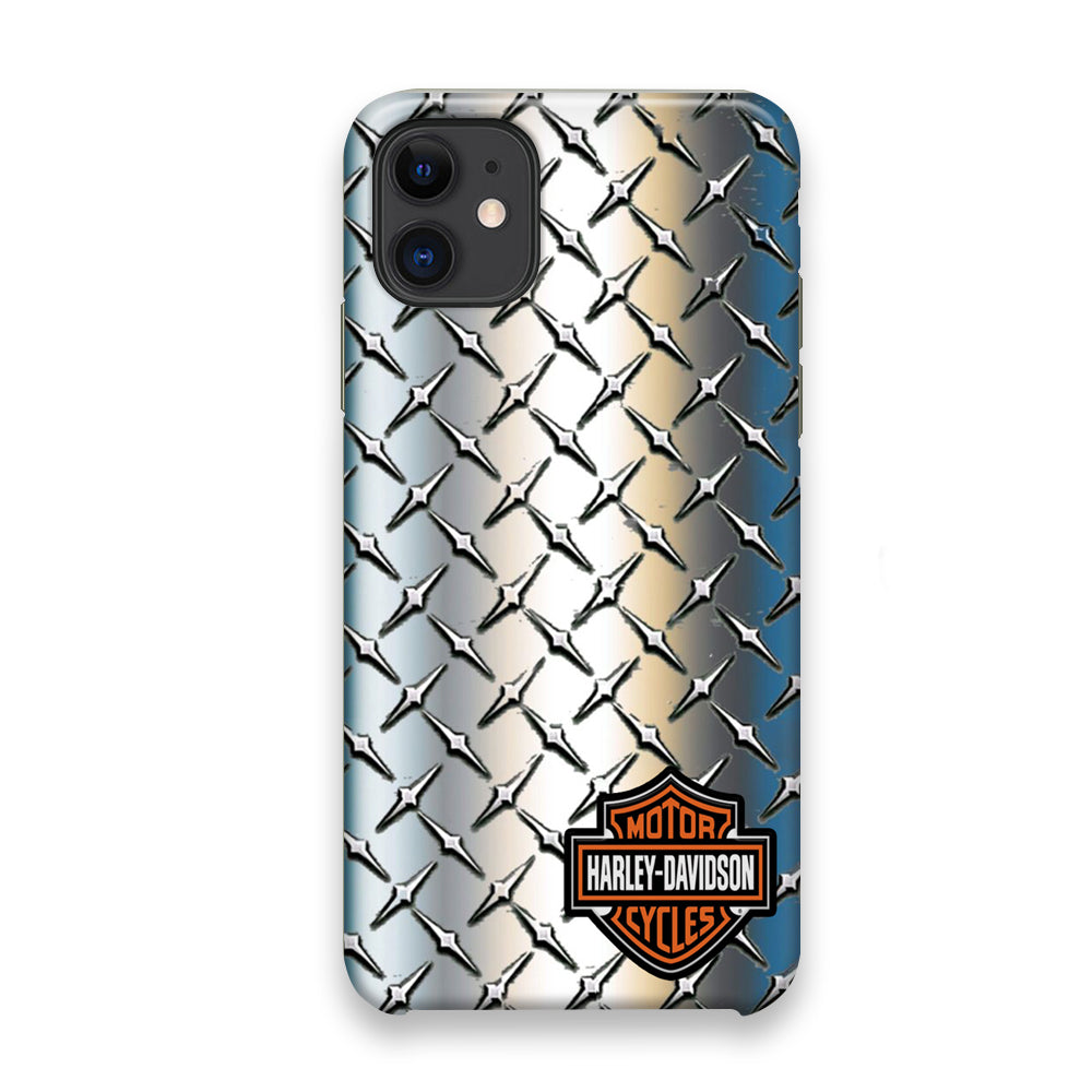 Harley Davidson Silver Steel Plate Motif iPhone 11 Case