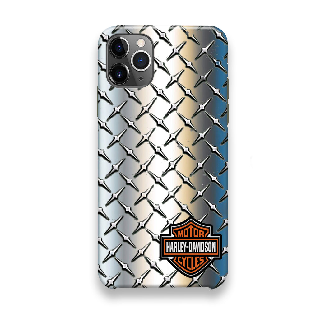 Harley Davidson Silver Steel Plate Motif iPhone 12 Pro Max Case