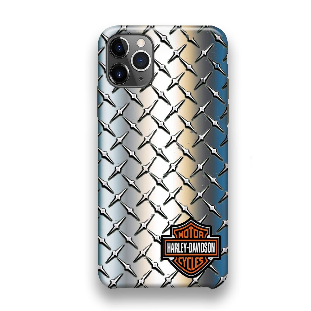 Harley Davidson Silver Steel Plate Motif iPhone 11 Pro Case