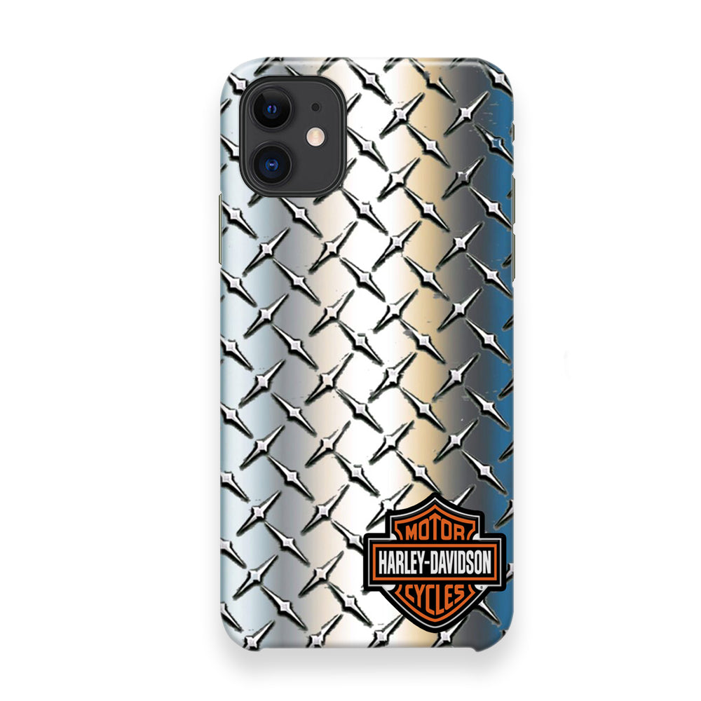 Harley Davidson Silver Steel Plate Motif iPhone 12 Case