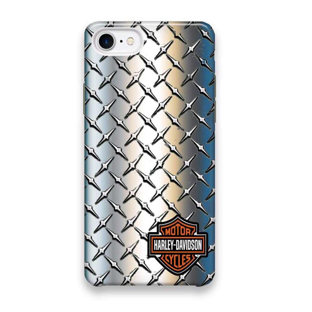 Harley Davidson Silver Steel Plate Motif iPhone 7 Case