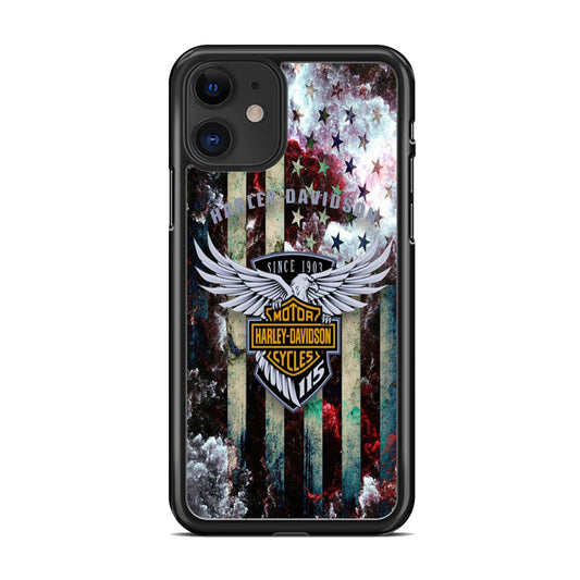 Harley Davidson Storm Flag Eagle Wall iPhone 11 Case