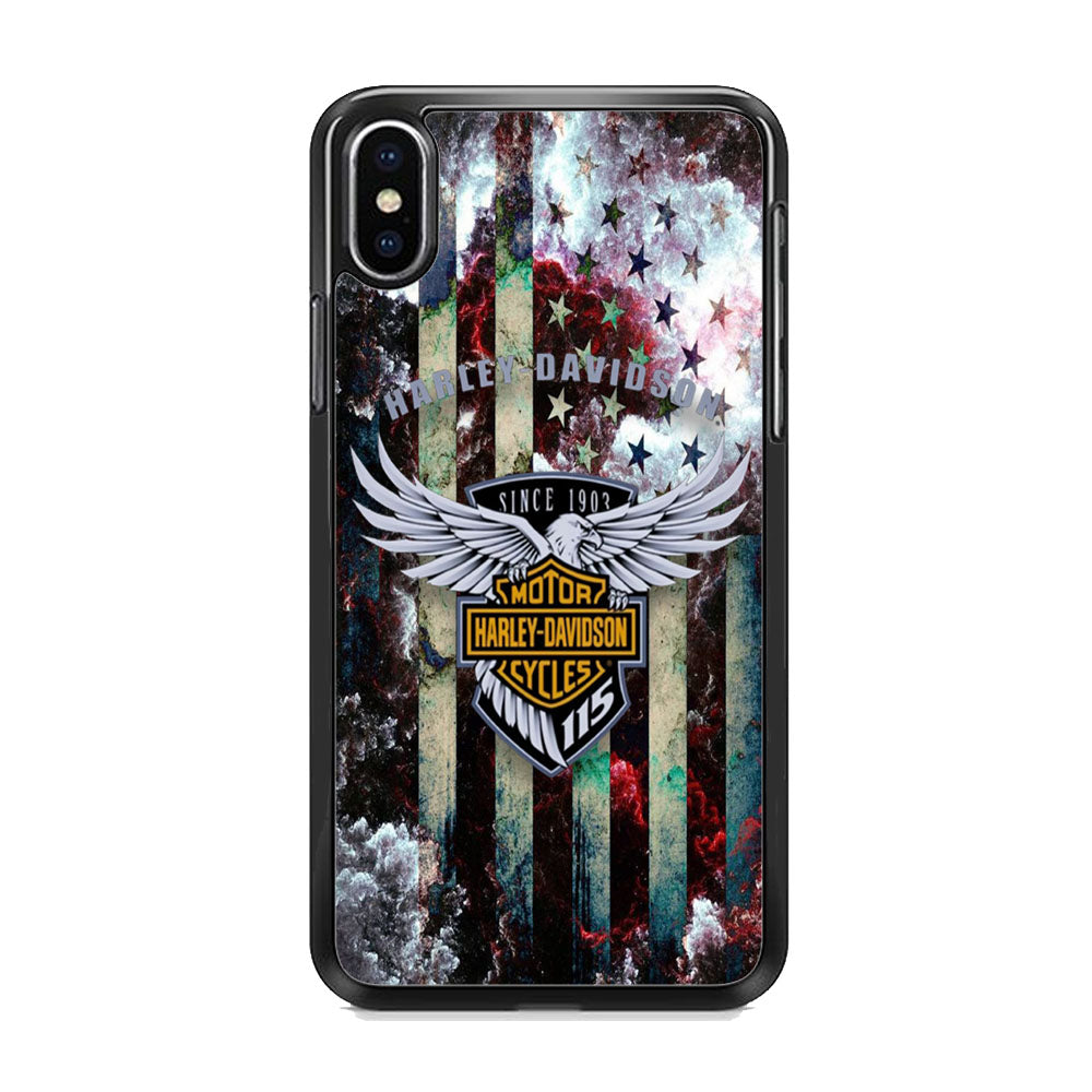 Harley Davidson Storm Flag Eagle Wall iPhone Xs Case