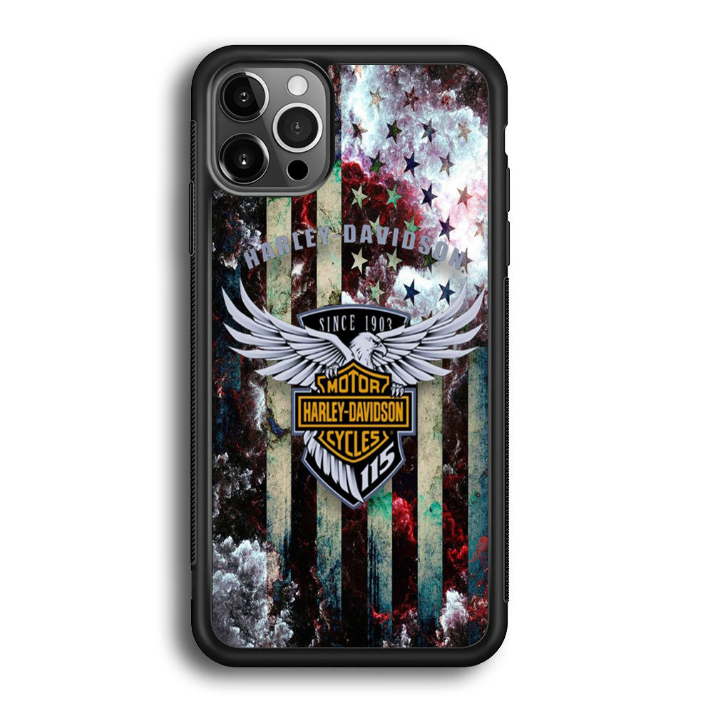 Harley Davidson Storm Flag Eagle Wall iPhone 12 Pro Case