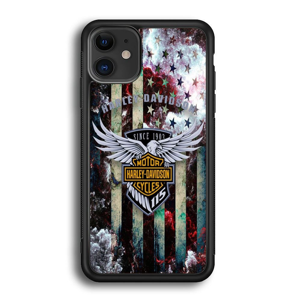 Harley Davidson Storm Flag Eagle Wall iPhone 12 Case