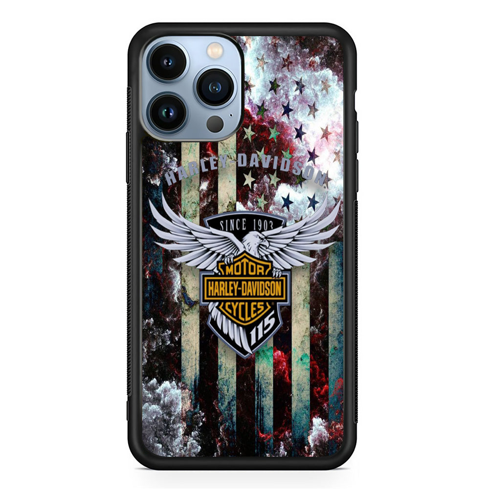 Harley Davidson Storm Flag Eagle Wall iPhone 13 Pro Max Case