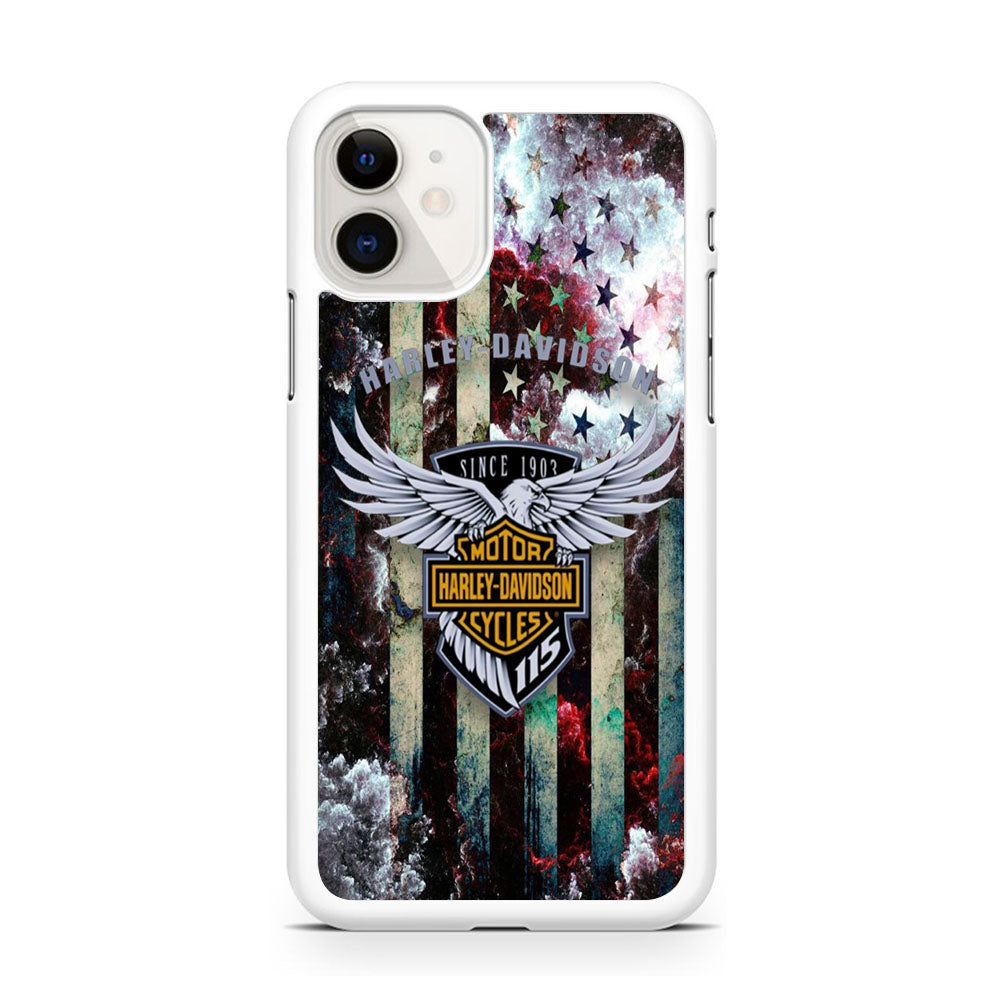 Harley Davidson Storm Flag Eagle Wall iPhone 11 Case