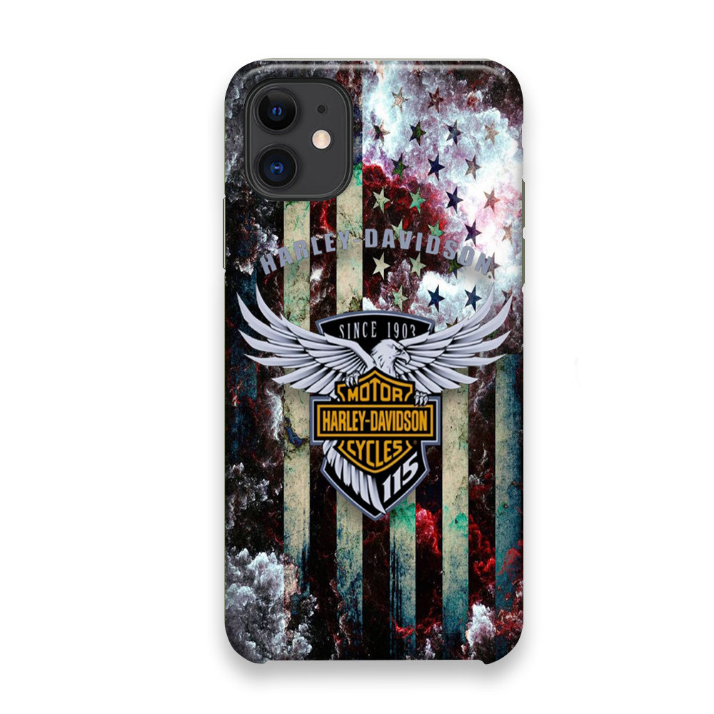 Harley Davidson Storm Flag Eagle Wall iPhone 11 Case