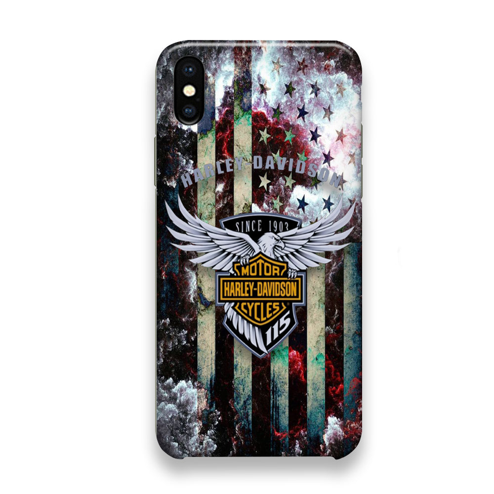 Harley Davidson Storm Flag Eagle Wall iPhone X Case