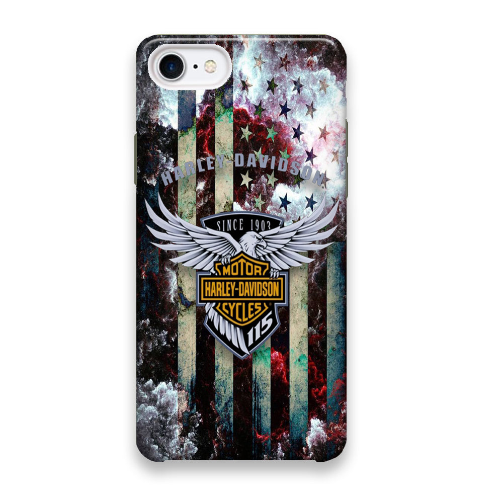 Harley Davidson Storm Flag Eagle Wall iPhone 8 Case