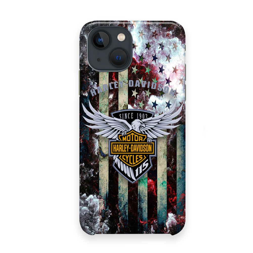 Harley Davidson Storm Flag Eagle Wall iPhone 13 Case