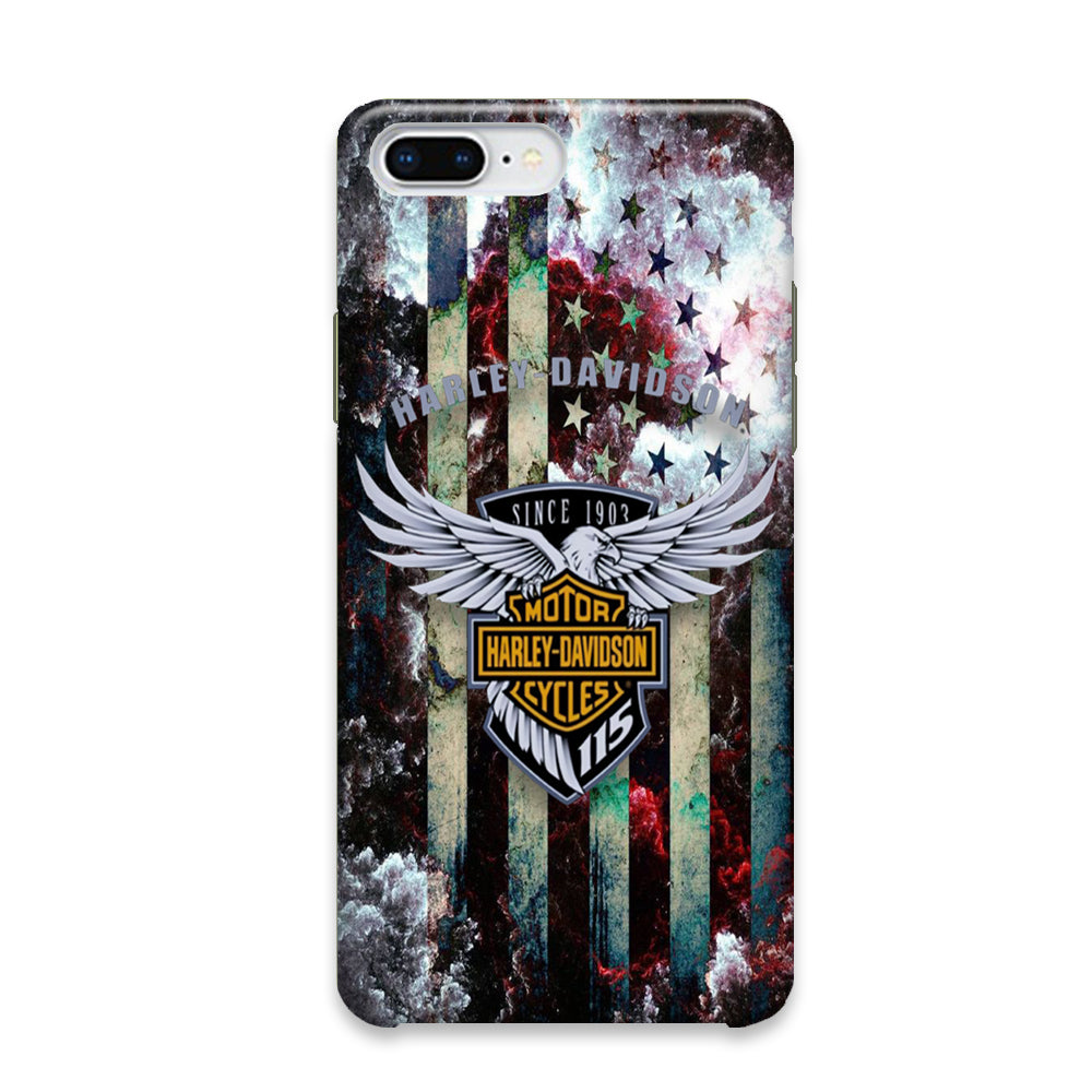 Harley Davidson Storm Flag Eagle Wall iPhone 8 Plus Case