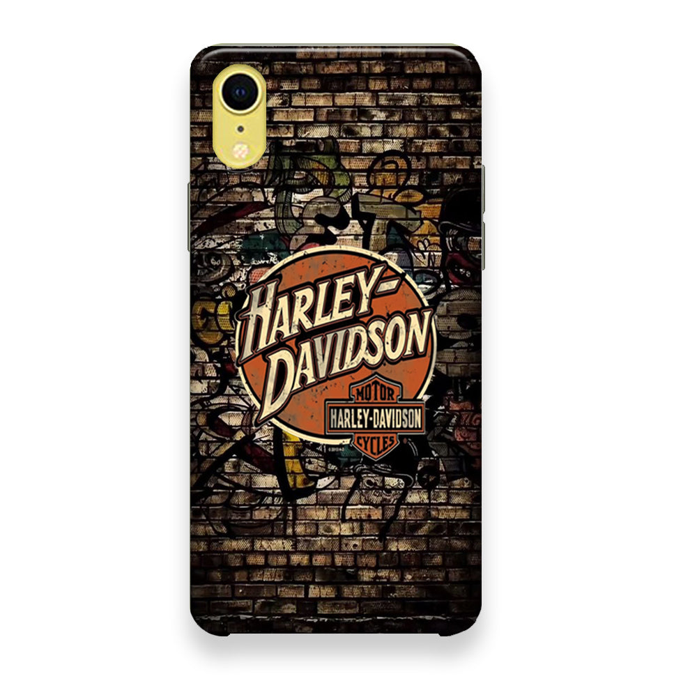 Harley Davidson Wallpaint Gravity Logo iPhone XR Case