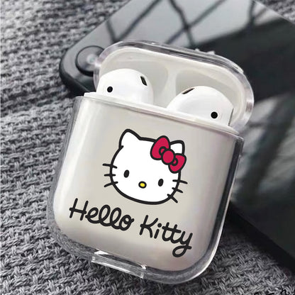 Hello Kitty Hard Plastic Protective Clear Case Cover For Apple Airpods