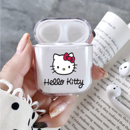 Hello Kitty Hard Plastic Protective Clear Case Cover For Apple Airpods