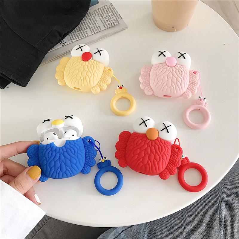 Sesame Street Cartoon Silicone Protective Case Cover For Apple Airpods