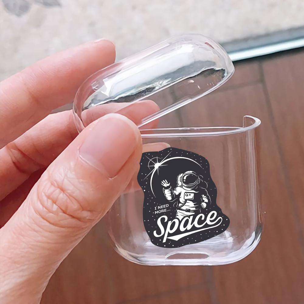 I Need More Space Hard Plastic Protective Clear Case Cover For Apple Airpods