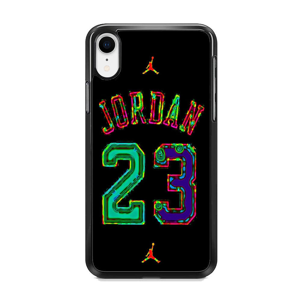 Jordan Black Bubble Neon Colour iPhone XR Case