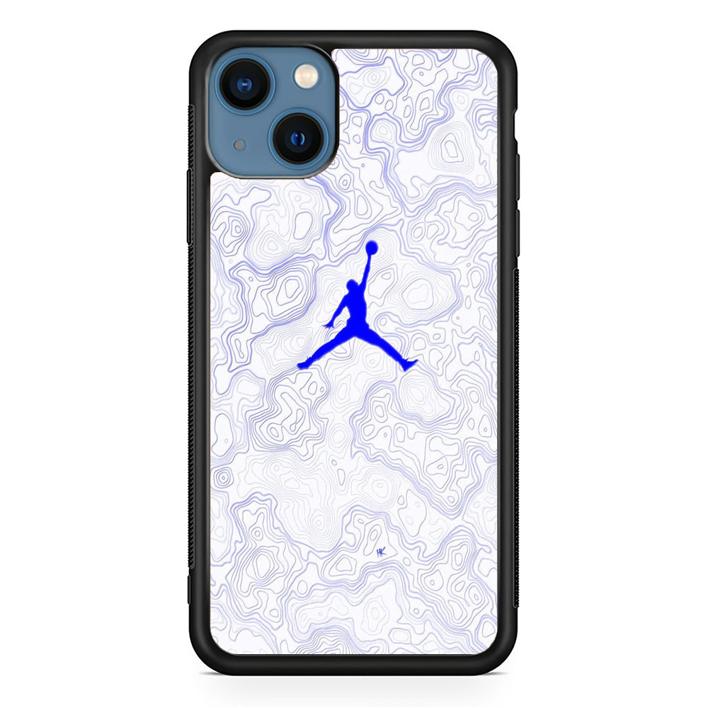 Jordan Blue Marble Motif iPhone 13 Case