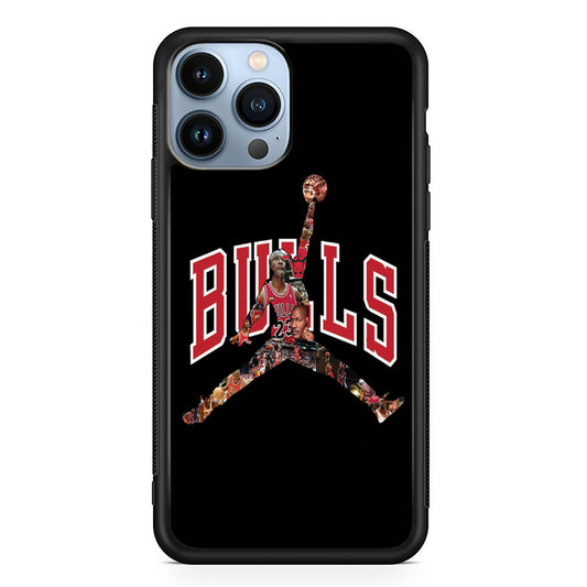 Jordan Bulls Logo Puzzle iPhone 13 Pro Case