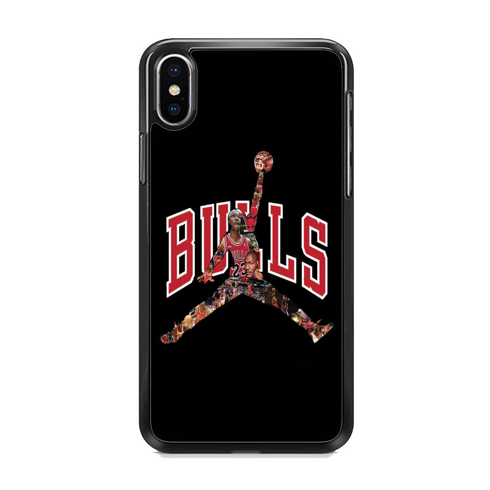 Jordan Bulls Logo Puzzle iPhone X Case