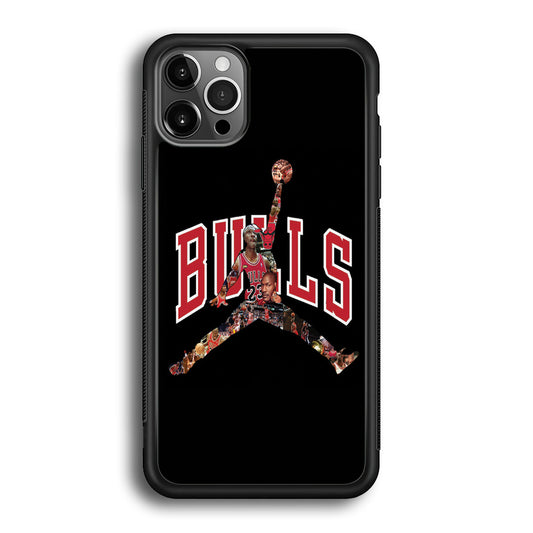 Jordan Bulls Logo Puzzle iPhone 12 Pro Case