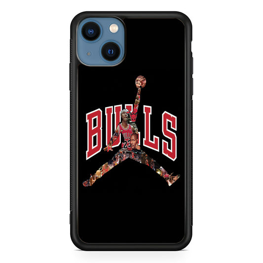 Jordan Bulls Logo Puzzle iPhone 13 Case