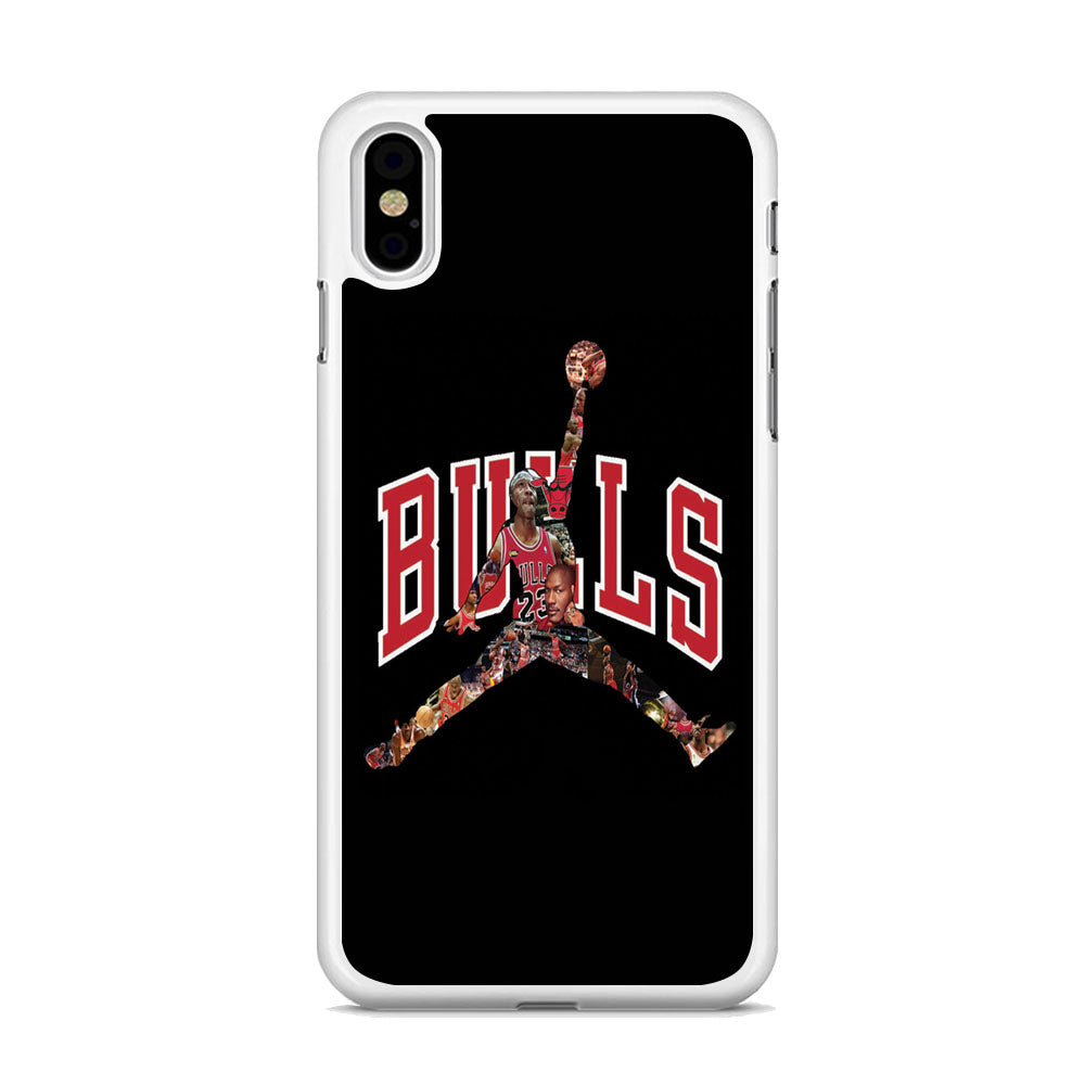 Jordan Bulls Logo Puzzle iPhone X Case