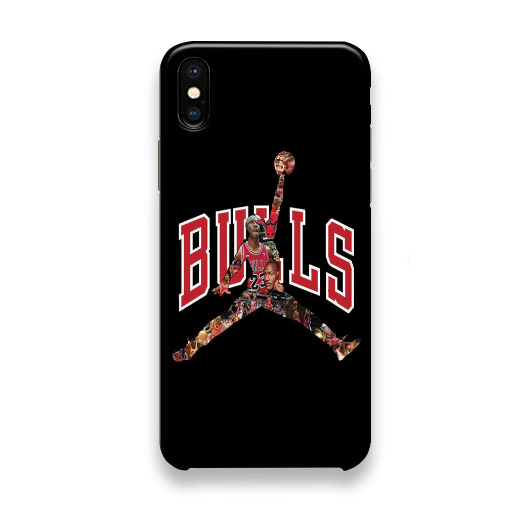 Jordan Bulls Logo Puzzle iPhone X Case