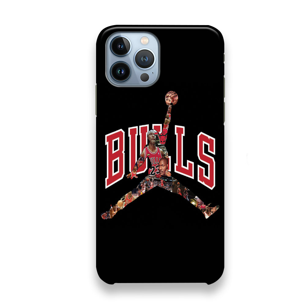 Jordan Bulls Logo Puzzle iPhone 13 Pro Max Case