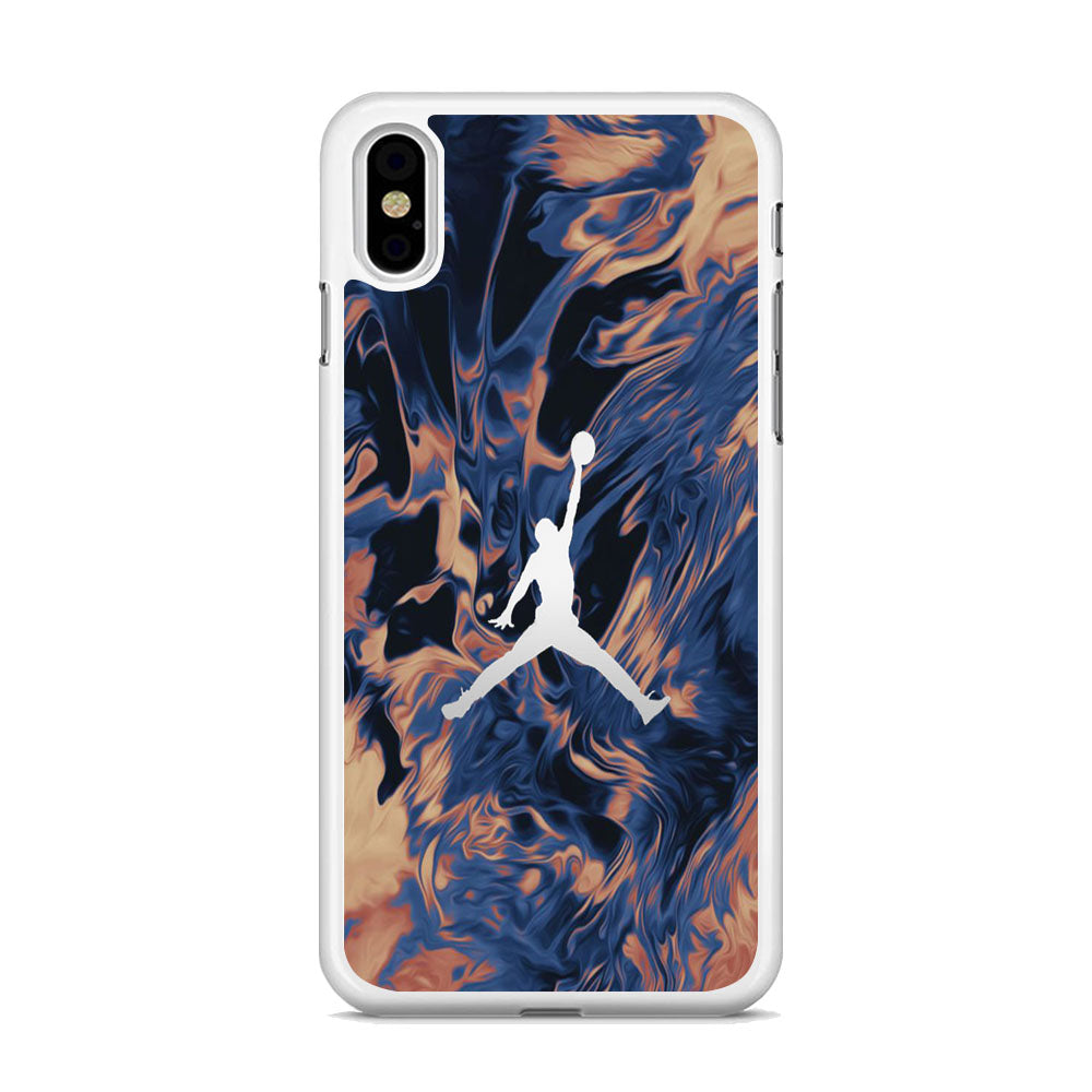 Jordan Marble White Logo iPhone Xs Case