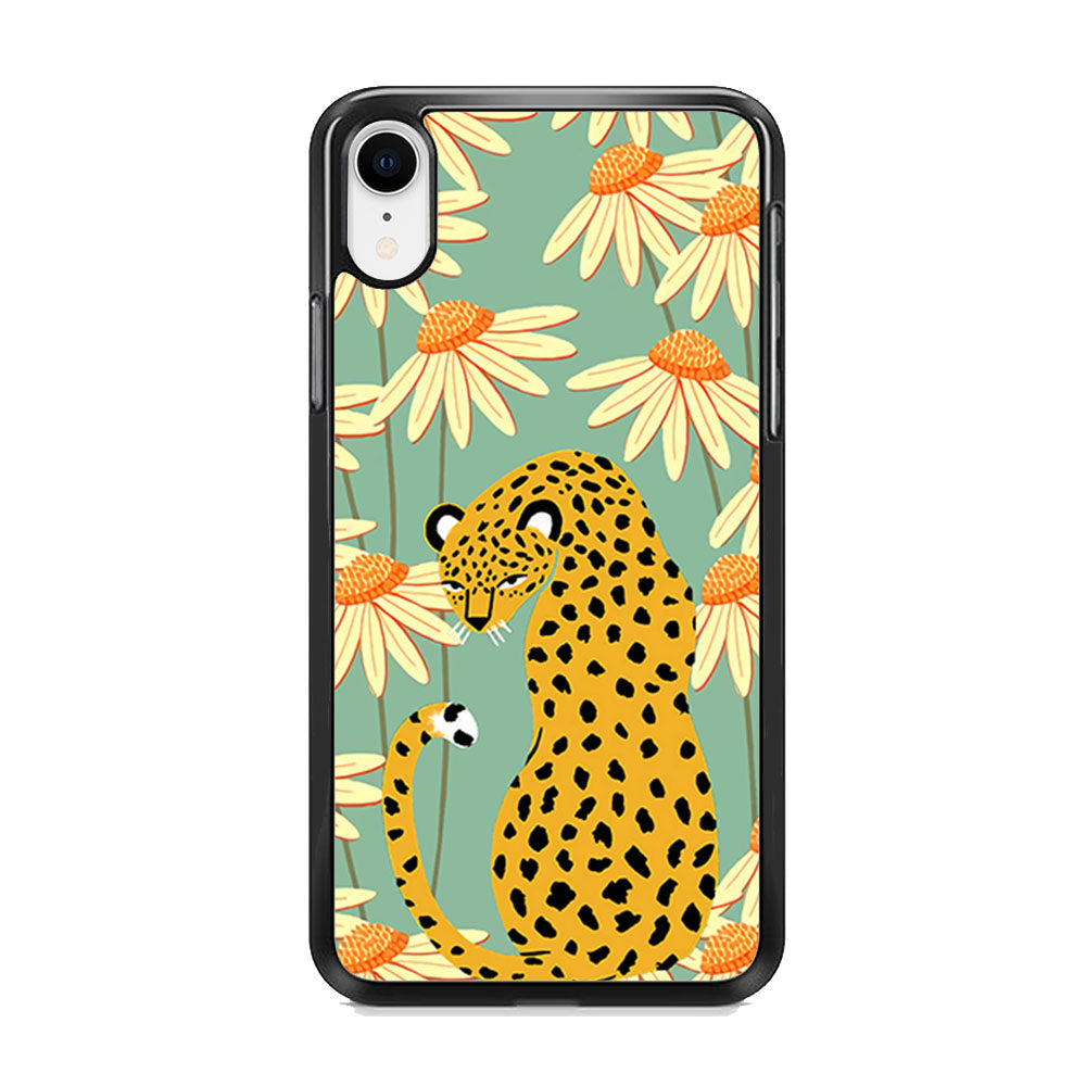 Leopard Flower Umbrella iPhone XR Case