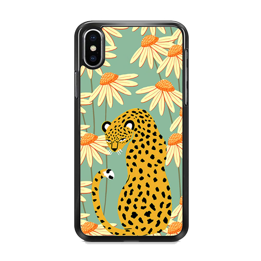 Leopard Flower Umbrella iPhone X Case