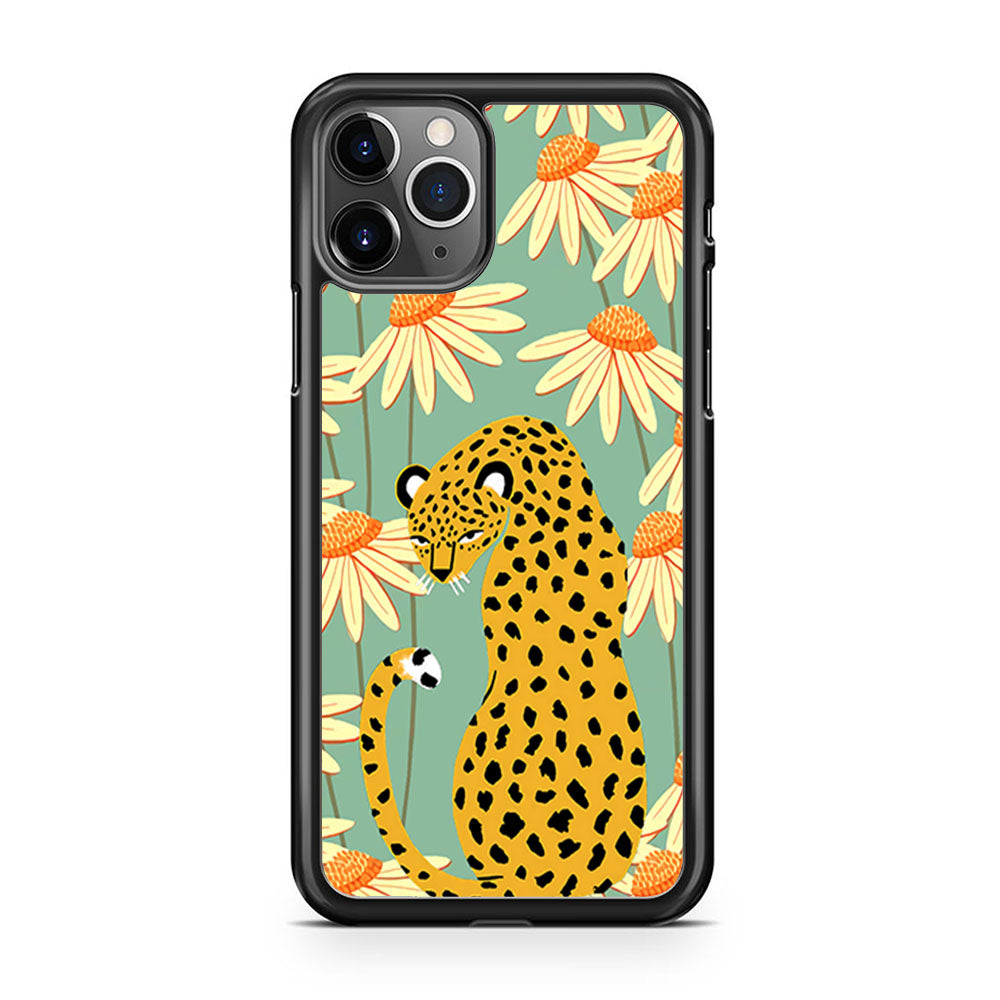 Leopard Flower Umbrella iPhone 11 Pro Case