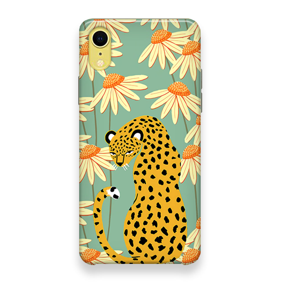 Leopard Flower Umbrella iPhone XR Case