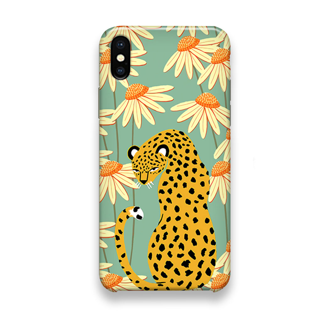 Leopard Flower Umbrella iPhone X Case