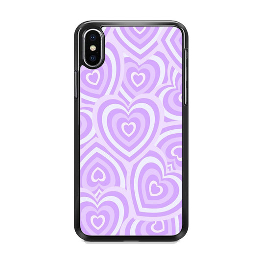 Love Heart Purple iPhone Xs Case