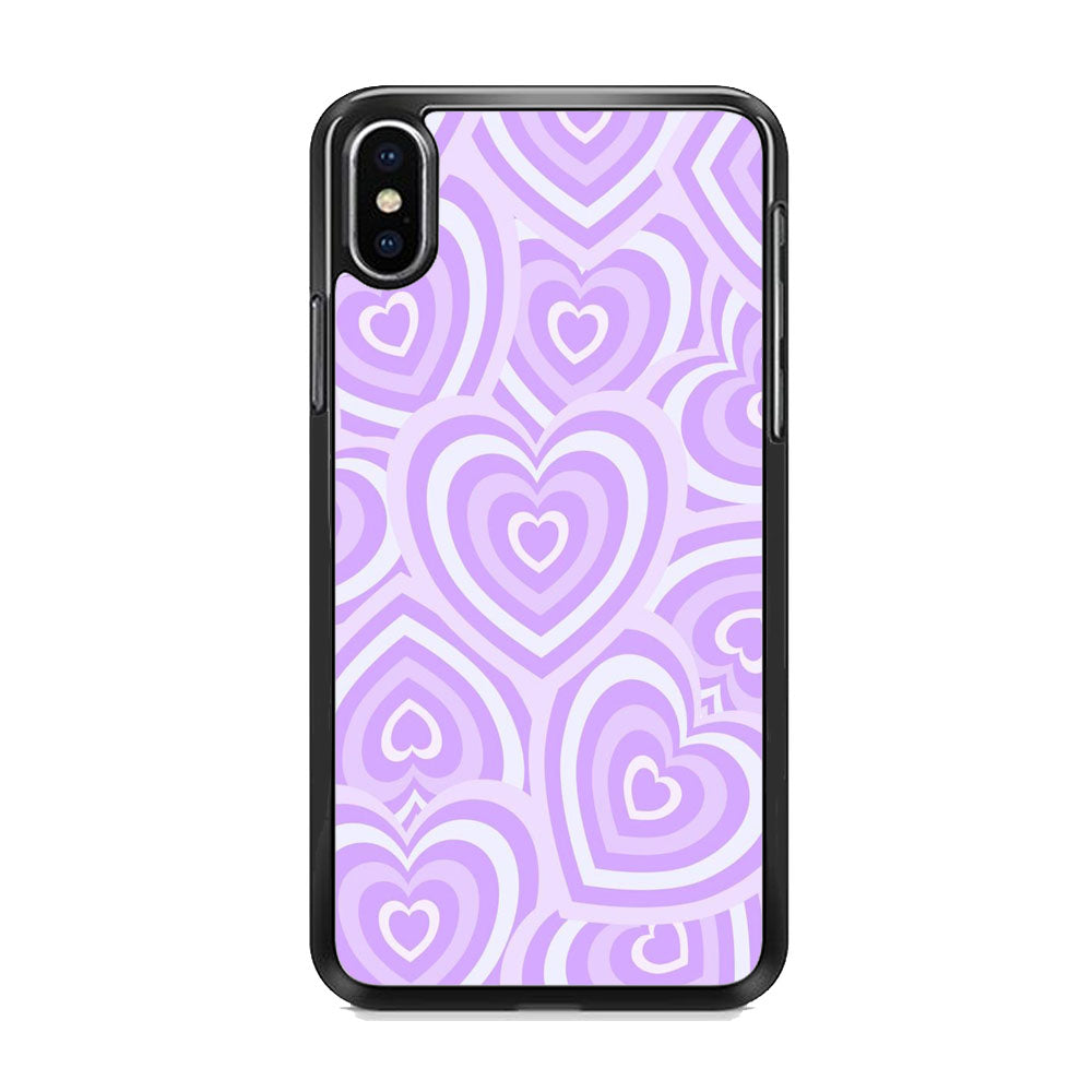 Love Heart Purple iPhone Xs Max Case