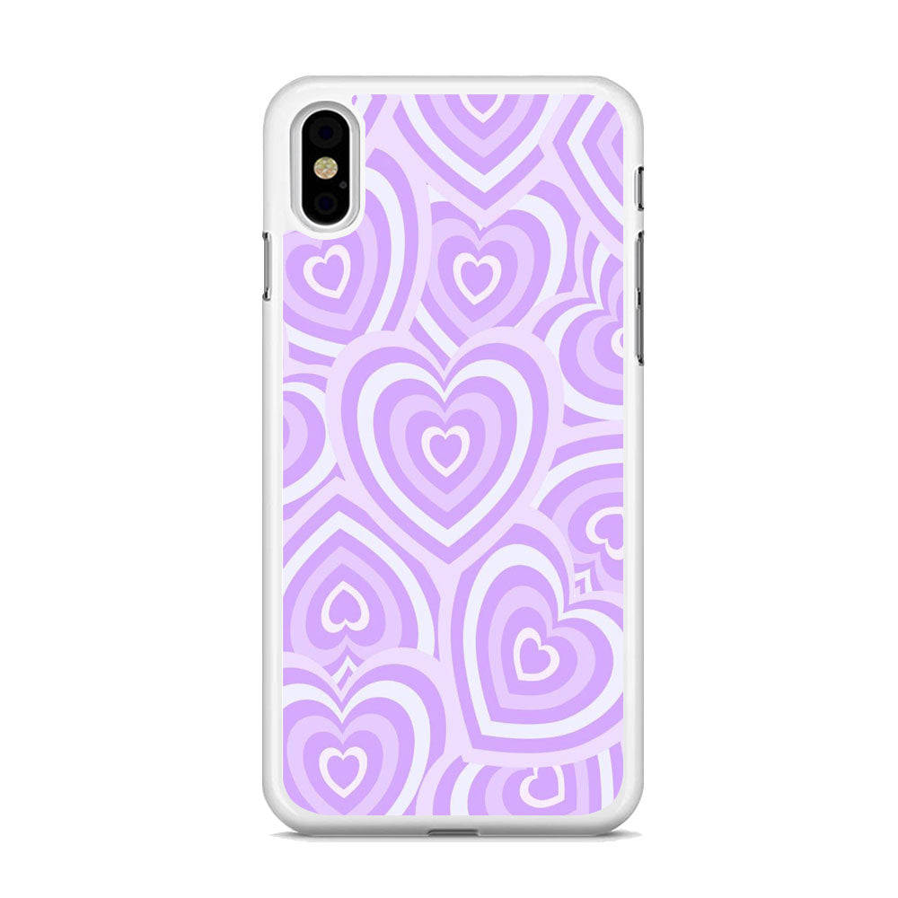 Love Heart Purple iPhone Xs Case