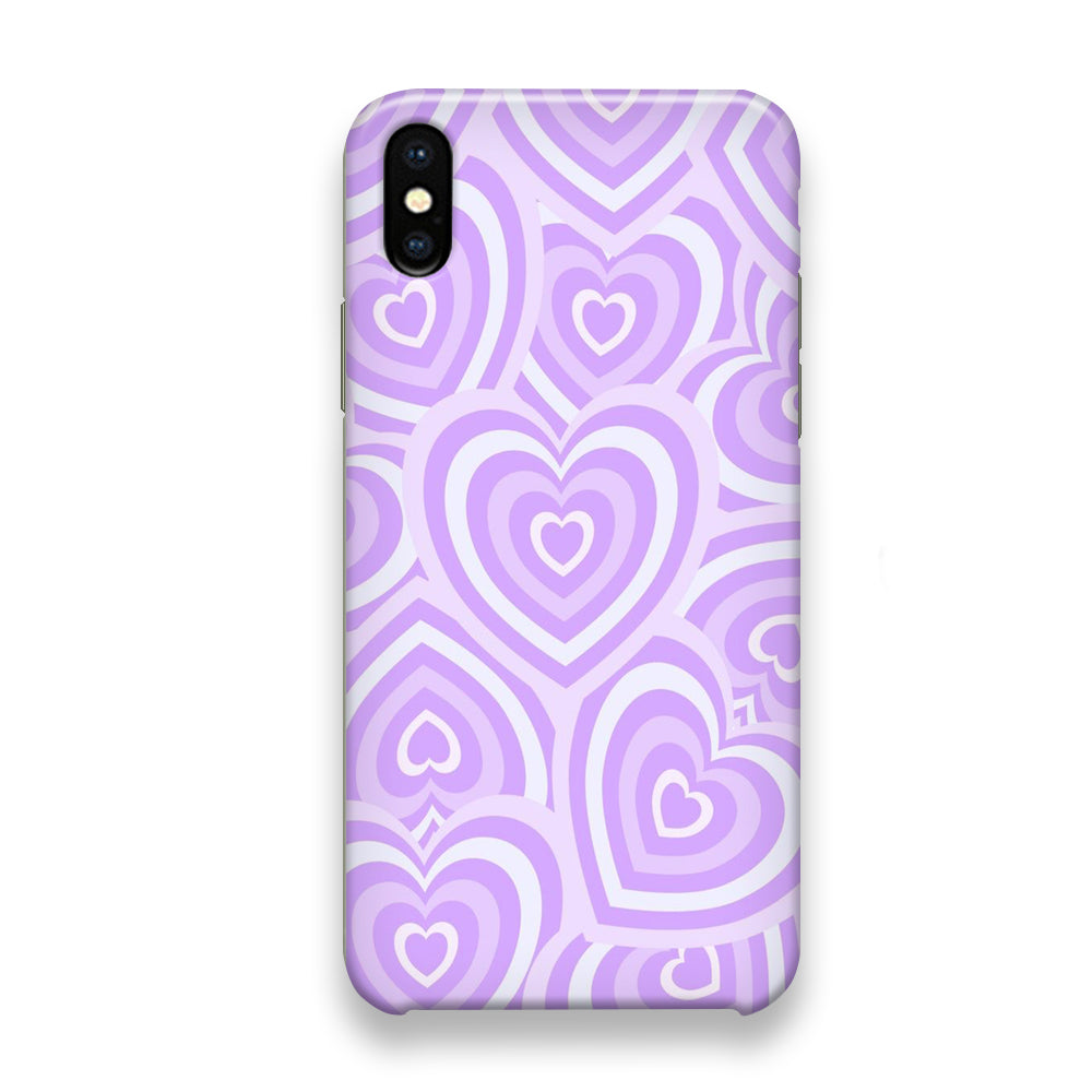 Love Heart Purple iPhone Xs Max Case