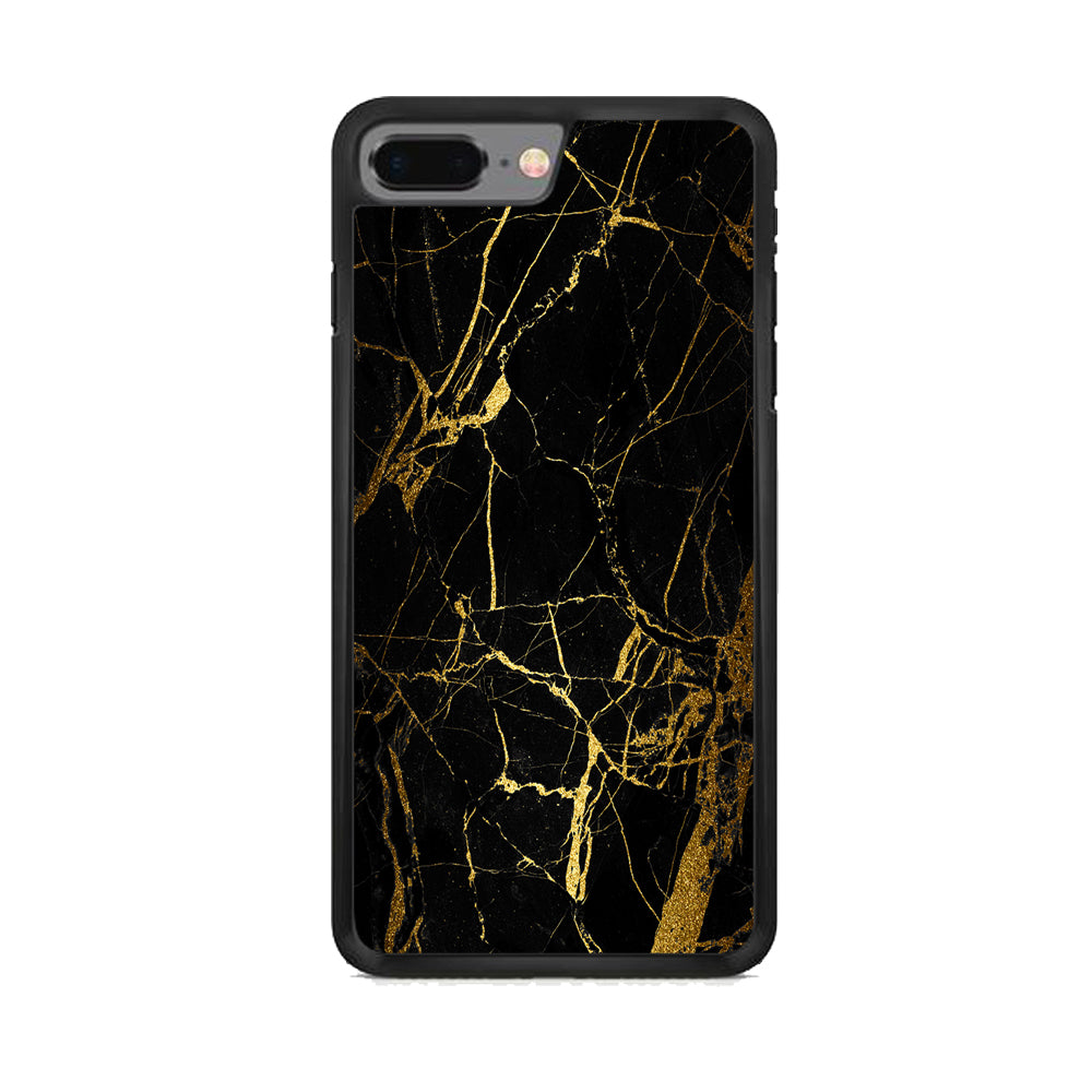 Marble Pattern Black and Gold iPhone 7 Plus Case