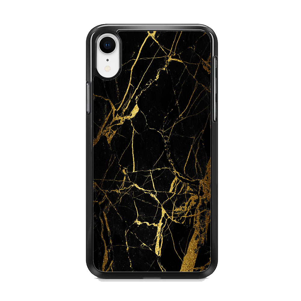 Marble Pattern Black and Gold  iPhone XR Case