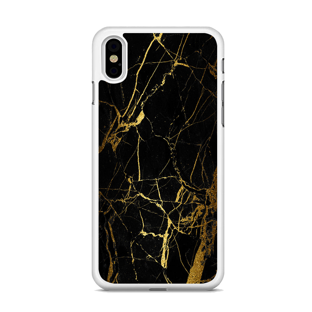 Marble Pattern Black and Gold  iPhone Xs Max Case