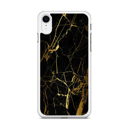 Marble Pattern Black and Gold  iPhone XR Case