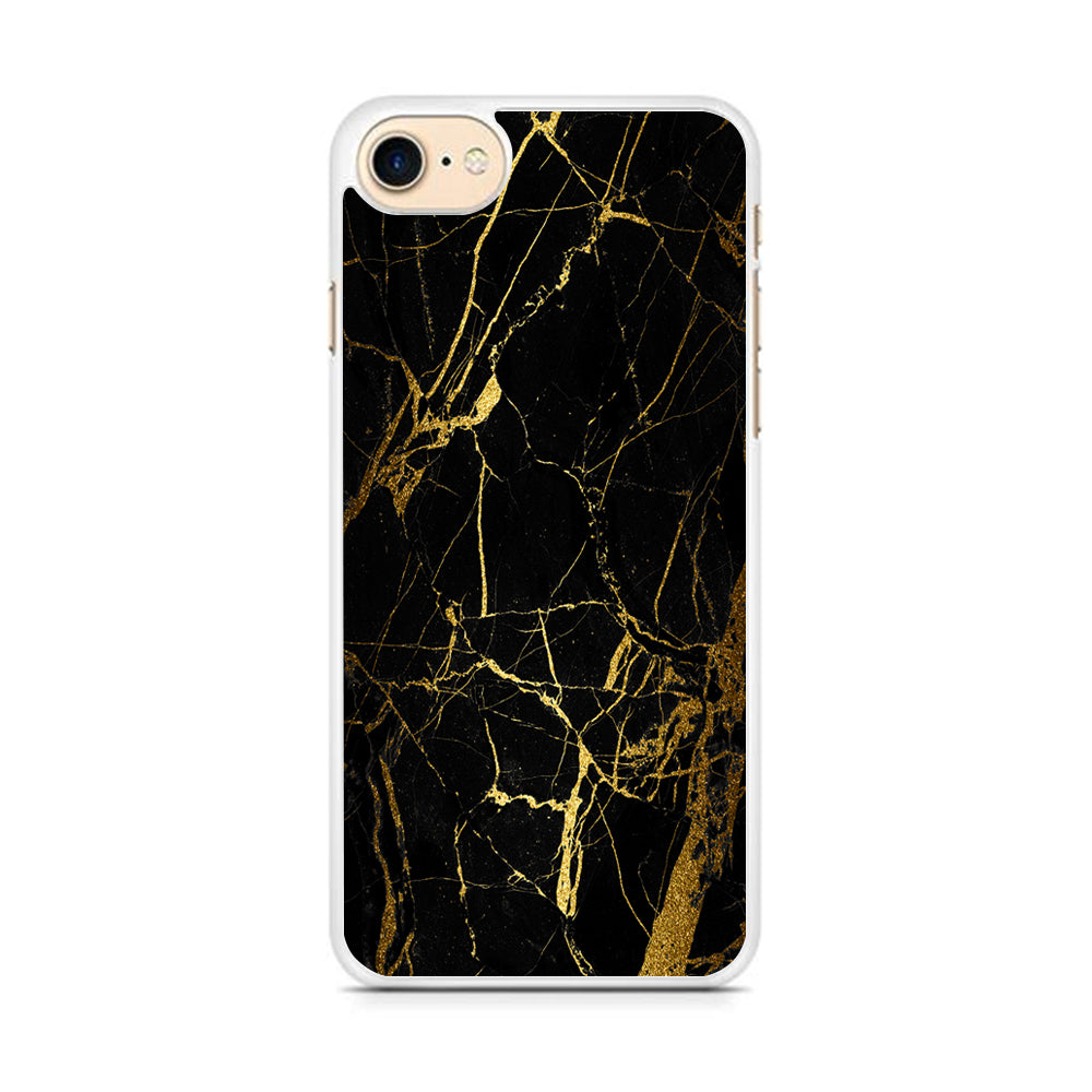 Marble Pattern Black and Gold iPhone 7 Case