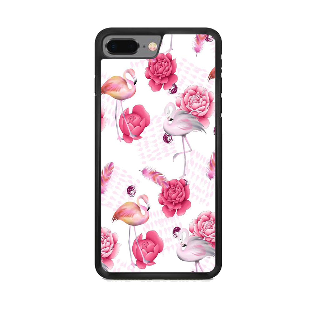 Motif Beautiful Flower and Flamingo iPhone 8 Plus Case