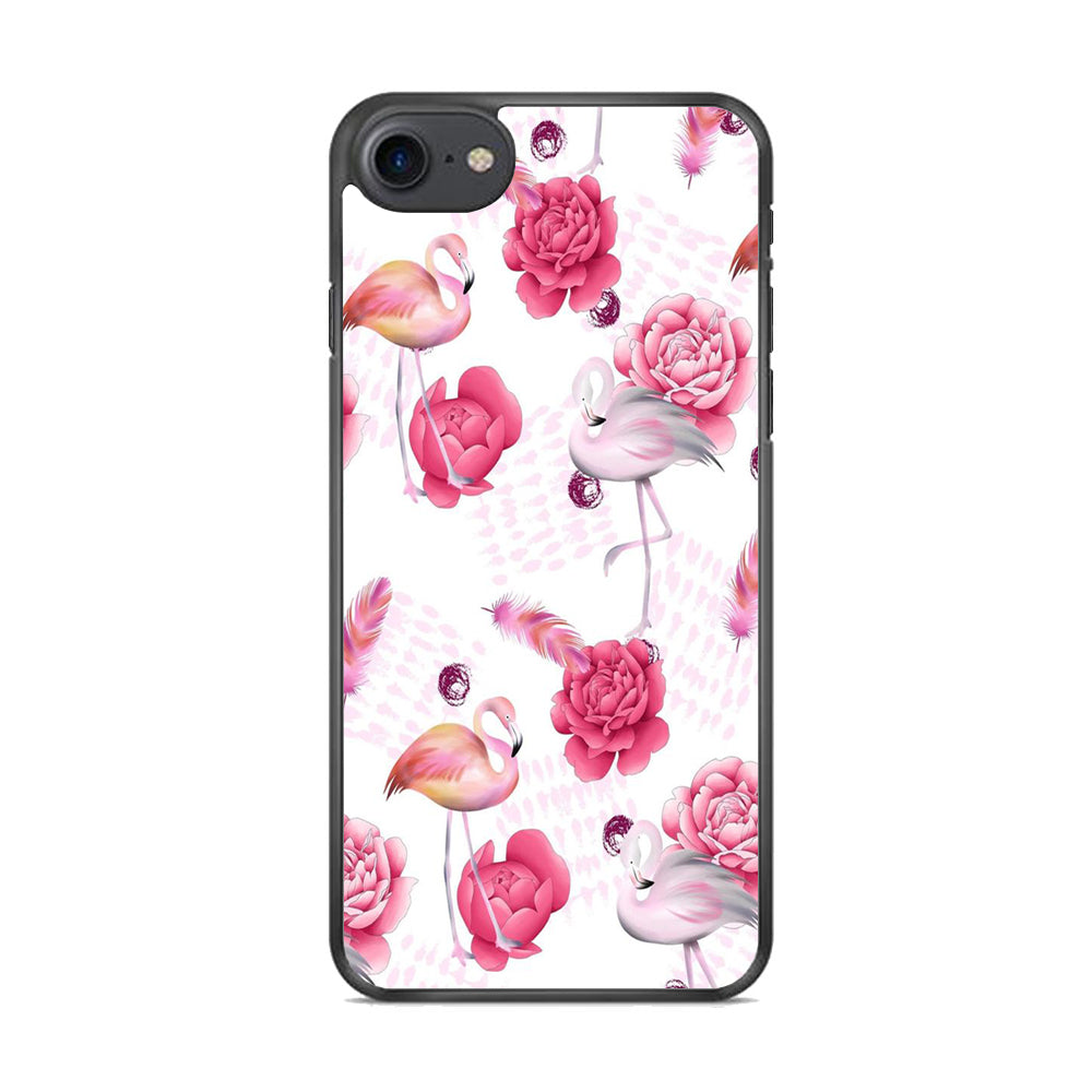 Motif Beautiful Flower and Flamingo iPhone 8 Case