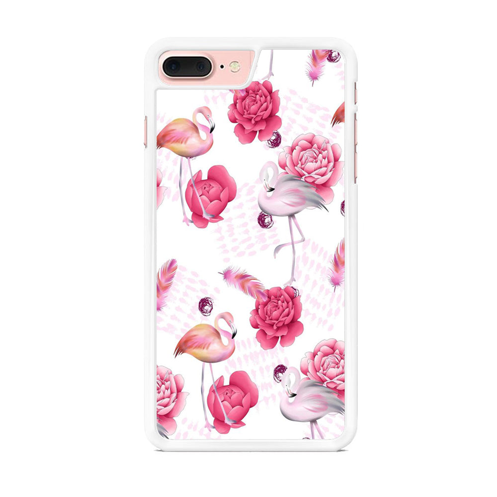 Motif Beautiful Flower and Flamingo iPhone 8 Plus Case